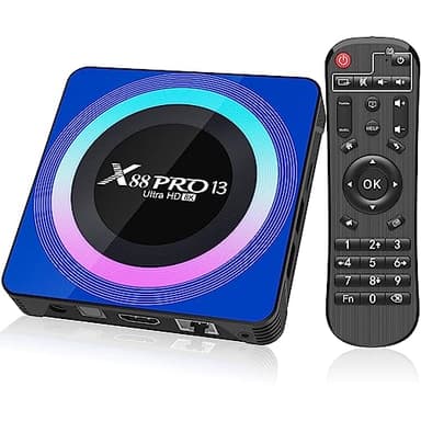 Android TV Box 13.0, X88PRO Android Box 2GB 16GB Quad Core 64bit,Soporte BT5.0 2.4G /5G Dual-Band WIFI6 4/6/8K Android TV Box 2024