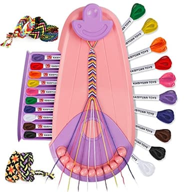 Plunack Kit para Hacer Pulseras Niñas, Kit de Manualidades para Niños Bricolaje 6-12 Años, Set Fabricación de Pulsera de Amistad, Regalos Navidad Cumpleaños Juguetes Niña 6 7 8 9 10 11 12 Años