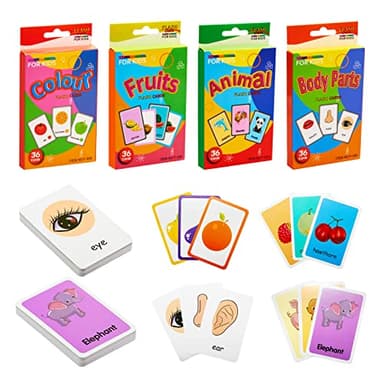 Mis Primeras Palabras, 144 Tarjetas Flash Ingles, Juguetes Didácticos Para La Estimulación Temprana Del Lenguaje De Bebés y Niños Pequeños 2 3 4 5 Años De Edad