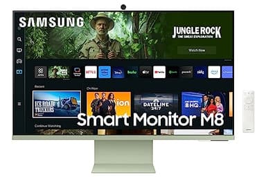 SAMSUNG LS32CM80GUUXEN Monitor Smart M8 de 32'' (3840x2160), 60 Hz, 4 ms, Display HDR10, Smart TV, Diseño ergonónico, Cámara Slimfit, Verde Claro