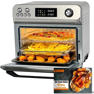 HYSapientia® Horno Freidora de Aire 24L, Horno de aire, 1800W Freidora sin Aceite con 10 Programas, Air Fryer con 8 Accesorios Gratis, airfryer xxl, Fácil de limpiar,Menos aceite…