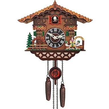 PIAOPIAO Reloj de Pared de Cuco, con Mecanismo de Cuarzo a Pilas y Llamada de Cucú 45_cm