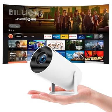 aquota Mini Proyector Portatil - Projector 4k 1080P Full HD Soporte 160 Lúmenes ANSI Dual Band Wifi6/BT5.0, Proyector,Móvil Giratorio 180° Keystone Automático con Android 11.0