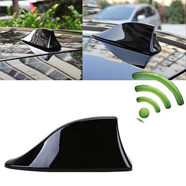 Heart Horse Antena Aleta Tiburon para Techo Superior Am/FM Radio Antena Universal de señal para Coche, SUV, camión, Furgoneta (Negro)