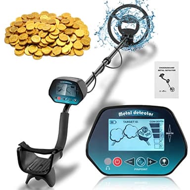 HIUYRFS Detectores de Metales Exterior Ajustables Impermeables de Alta Precisión con Pantalla LCD, Discriminación, Detector Profesional buscador de Oro para Niños y Adultos