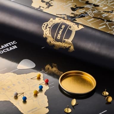 Mapa del Mundo Para Rascar Extra Grande - Póster de Mapa del Mundo Rascable - El Mejor Regalo de Mapa del Mundo Para Viajeros - Todos los Accesorios Incluidos - Scratch off World Map