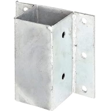 Suinga Anclaje de pared metalico cuadrado 9x9x15 cm | Anclaje metálico Galvanizado Pared para Postes | Soporte para Poste de Madera, gris