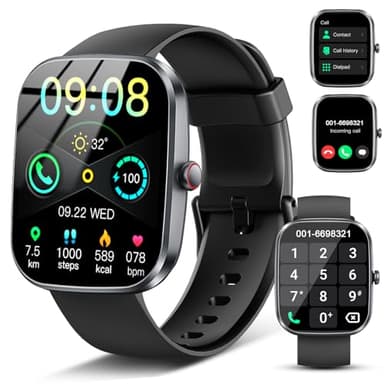 Reloj Inteligente Hombre Mujer, 1.91" Smartwatch con Llamadas Bluetooth, 110+ Modos Deportivos Pulsera Actividad, Pulsómetro, Monitor de Sueño, Podómetro, Smart Watch Impermeable IP68 para Android iOS