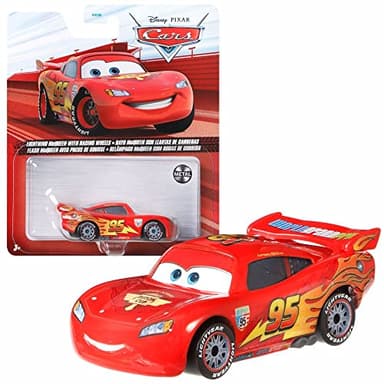 Mattel Selección Vehículos Racing Style | Disney Cars | Die Cast 1:55 Coche, DXV29N Cars 3 Single:L. Mcqueen Racing Wheels