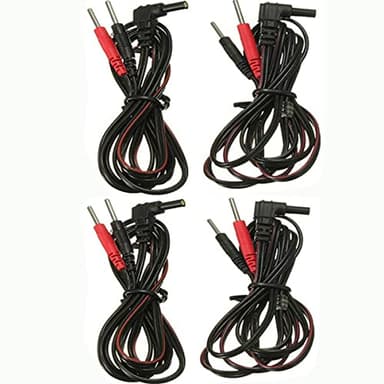 QUEAMBLER Tens - Electrodos de conexión DC 2.35 macho 2.0 mm con conexión hembra (4 unidades)