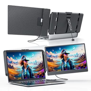 Pantalla Portátil para Portátiles, Extensor de Monitor para Portátil de 14'' FHD, Monitores Dobles, Extensor de Pantalla, Monitor Plug and Play para Mac, Wins, Android y s con Pantallas de 13"-17"