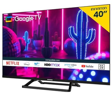 Infiniton TV LED 40 Pulgadas INTV-A40G24 HD - Smart TV - DVB-T2 & DVB-S2 - WiFi - USB Grabador (40 Pulgadas)