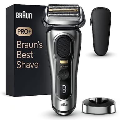 Braun Series 9 Pro+ Afeitadora Eléctrica Hombre, Máquina de Afeitar Barba, Base De Carga, En Seco Y En Mojado, 9517s, Plata