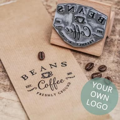 TPFOON Sello de logotipo comercial | Sello de logotipo de empresa personalizado | Sello de marca ecológico | Sello de goma personalizado | Sello de jabón personalizado grande