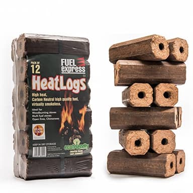 12 briquetas para calefacción para el hogar con leña de combustión lenta