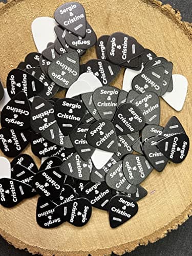 Uvimark - Artículos publicitarios - Merchandising - 50 Púas de guitarra Personalizadas - Regalos de Empresa - Detalles de Boda - Púas de Guitarra con Foto