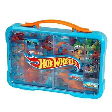 Theo Klein 2408 Maletín Expositor de coleccionista Hot Wheels, Espacio para 54 Coches, Logotipo Hot Wheels Brillante, con una práctica asa de Transporte, Juguete para niños a Partir de 3 años