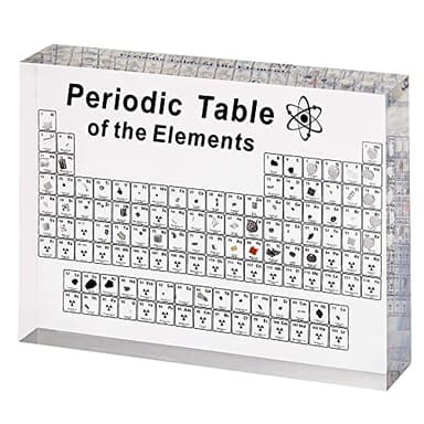 Tabla Periodica Acrilico, Tabla Periódica, Tabla Periodica de los Elementos, Tabla Periodica con Elementos Reales, 83 Elementos, Regalos de Química para Niños y Adultos