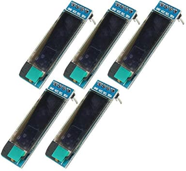 TECNOIOT x5pcs 0.91 Inch Blue 128X32 OLED LCD LED Display Module| 5 unids 0.91 Pulgadas 128x32 IIC I2C Pantalla OLED LCD Azul DIY Módulo OLED SSD1306 Driver IC DC 3.3V 5V