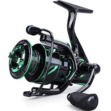 Sougayilang Carrete de pesca 6.2:1 de alta velocidad con relación de engranaje giratorio con carrete de aluminio 12+1 BB y CNC y mango para pesca de agua dulce y salada, 2000