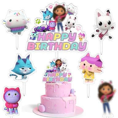 7 piezas Gabb Cupcake Toppers, Gabb Decoracion Tarta, Para Decoraciones De Fiesta De Cumpleaños, DecoracióN De Pastel De CumpleañOs De Dibujos Animados Para, Adorno de Pastel Niños