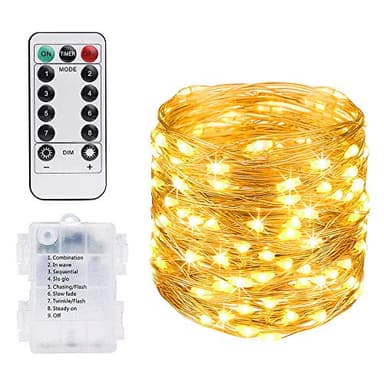 Vicloon Luces Led, Luces de Cadena Pilas 10M/100 LED Impermeable para Exterior o Interiores, Guirnaldas Decoracion para Decoración Interior Bodas Fiesta de Jardin Carnaval