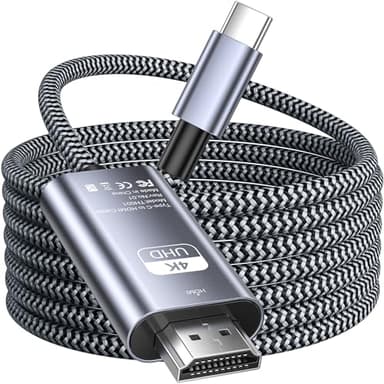 Siwket Cable USB C a HDMI de 2 m [4K @ 30Hz], trenzado USB tipo C a HDMI [compatible con Thunderbolt 3] para iPhone 15, MacBook Pro/Air 2021, iPad Pro/Air, Samsung Galaxy S21, S22, S23 Ultra, V,