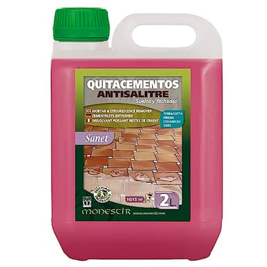 SANET Quitacementos Antisalitre Limpiador restos de Obra Suelos 2 Litros