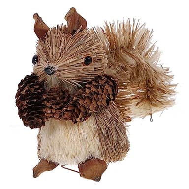 Cabilock 1 Pc Ardilla de navideña Adorno de Paisaje Decoraciones al Aire Libre decoración Escritorio decoración navideña Ardilla de Tejida Ardilla Tejida Decorativa Exterior Pluma