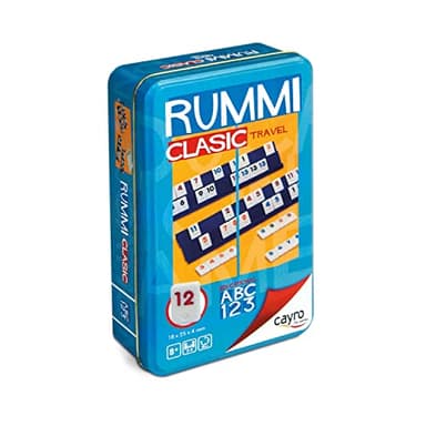 Cayro - Rummi - + 8 Años - Modelo Clásico - Juego Divertido de Mesa - para Niños y Adultos - Edición de Viaje en Caja Metálica - Ideal 2 a 4 Jugadores
