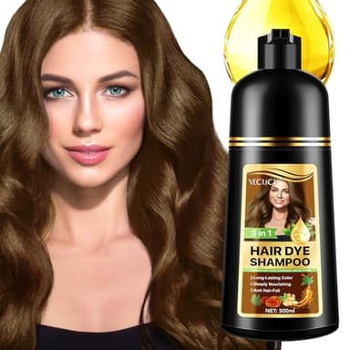 Hair Dye Shampoo 3 en 1 Cubre Canas (5 colores),Hair Dye Shampoo 3 en 1,Hair Color,color natural, champú de color para el cabello instantáneo, para hombres y mujeres