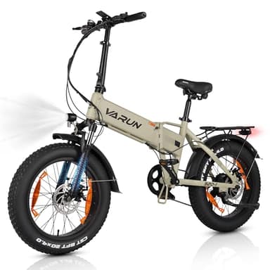 VARUN Bicicleta Electrica Plegable, 20"*4.0" Fat Tire Bicicleta Electrica Adultos con Batería Extraíble 48V 13Ah, Alcance de 120KM, Bici Electrica con Motor 55NM, E Bike con 7Velocidades, Pantalla LCD