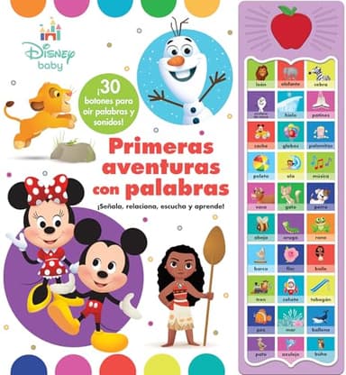 PRIMERAS AVENTURAS CON PALABRAS. DISNEY BABY. 30 BOTONES CON VOZ Y SONIDOS (APPLE SOUND BOOK)