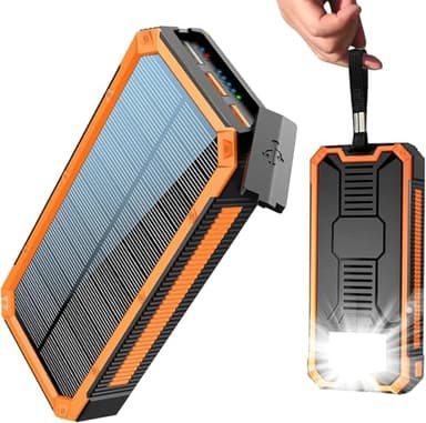 Cargador Solar 20000mAh Power Bank Bateria Externa PD20W Carga Rapida Bateria Portatil Solar Powerbank USB C Input & Output Compatible con Smartphones Tablets