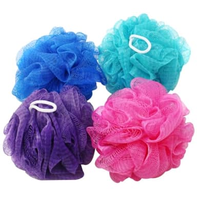 com-four® 4X Esponja de Ducha - Esponja de baño en Grandes Colores - Esponja de Lavado para la Ducha - Barra de Ducha [¡la selección de Colores!] (04 Piezas)