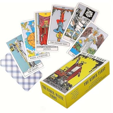 NOPKESV 1 juego de Cartas de Tarot con Libro para Principiantes [tarot deck,cartas tarot bonitas,cartas tarot español] (10,6 * 6,2cm)