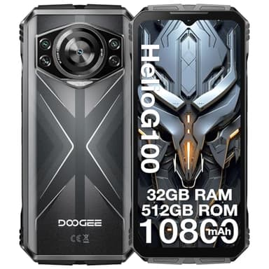 DOOGEE S118 Telefono Movil Irrompible, 32GB + 512GB/2TB 10800mAh/33W Smartphone, 6.6” FHD+ 120Hz Helio G100 Movil Rugerizado Android 14, 50MP+12MP Visión Nocturna, Huella/Face ID/4G Dual SIM/NFC 2025