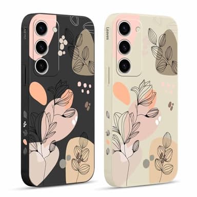 Pnakqil 2 Piezas Funda para Samsung Galaxy S23 5G 6,1",Lindo Jardín de Flores Dibujos Fundas Estética TPU Ultrafina Proteger Caso Silicona Protección Covercon Cámara Suave Carcasa