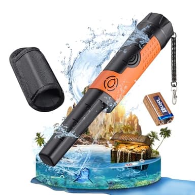 SUNPOW Pinpointer Detector de Metales, Detector de Metal, Fácil de Usar, Resistente al Agua, High Sensitivity 360° Detection, Detector de Metales de Mano para Niños Y Adultos
