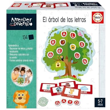 Educa - El árbol de Las Letras | Juego de Mesa Niños | Creación de Palabras y Ortografía en Forma de Juego | Juego Educativo a Partir de 5 6 7 años (20111)