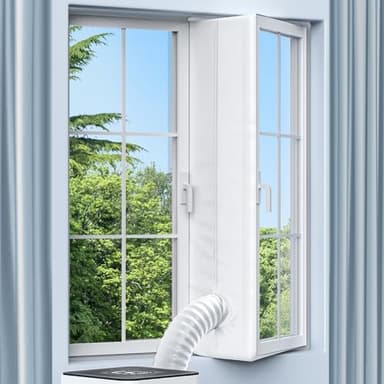Kit Ventana Aire Acondicionado Portatil, Adaptador Ventana aire Acondicionado, Protector de Intercambio de aire de 400cm, Adecuada para Ventanas Abatibles, Claraboyas, sin Taladrar, Color Blanco
