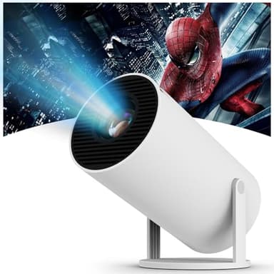 Mini Proyector Portátil Auto Keystone con Android 11,Proyector 4k con WiFi 2.4G/5G, BT 5.4, Pantalla de 130 Pulgadas, Giratorio 180°,Proyector Móvil Cine en Casa para HDMI/USB