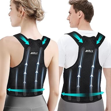 Corrector Postura Espalda Para Mujer: Hombres Espalda Recta Corrección Postural - Entrenador Lumbares Recto Transpirable y Ajustable invisible Negro L