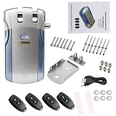Splenssy Control remoto inalámbrico Lock Security Invisible Keyless Intelligent Lock Aleación de zinc Metal con 4 llaves Smart Home Control de acceso Sistema de seguridad
