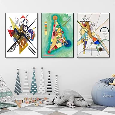 Vasily Kandinsky, Pinturas abstractas Famosas, póster de Arte de Pared Retro para Sala de Estar, decoración del hogar, Mural, 40x60cm x 3 uds, sin Marco