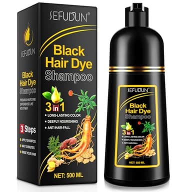 Champú para teñir el cabello negro, champú para teñir el cabello instantáneo, teñir el cabello, teñir el cabello en minutos, champú para teñir el cabello natural y duradero para hombres&mujeres,500 ml