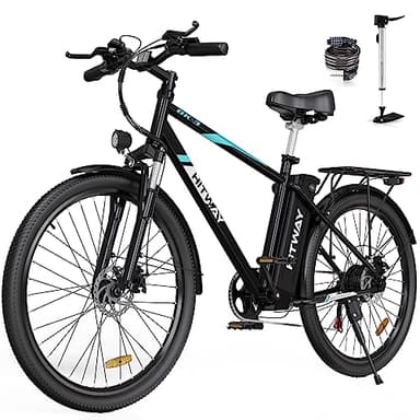 HITWAY Bicicleta eléctrica, 26 * 3.0" Montaña Ebike 250W Motor 15AH 48V Batería, Alcance 55-120KM, con Sistema 7 Bicicleta de montaña,E-MTB Adultos Urbana