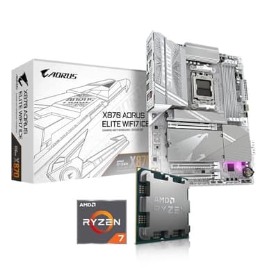 Kit de actualización Ryzen 7 9800X3D 8 x 4,7 GHz, placa base GIGABYTE X870 AORUS Elite WIFI7 ICE, be quiet! Dark Rock 4 (completamente montada, incluye actualización BIOS y control de funciones)
