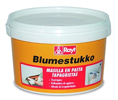 Rayt 305-81 Blumestukko Masilla en pasta tapagrietas, a base de resinas sintéticas. Rellenadora de agujeros y emplastecido de paredes, madera, cemento, yeso. Alisado de irregularidades. Interior750 gr