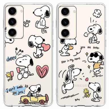 [2 Piezas] Funda para Samsung Galaxy S23 5G 6.6", Carino Patrón Anime Dibujos Animados Transparente TPU Silicona Carcasa Antichoque Anti-Amarillo Protectora Case con Samsung Galaxy S23
